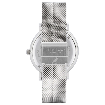 The IBEX | Silber Edition Schwarz mit Edelstahl Armband