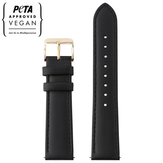 Veganes Lederarmband mit Rose Gold Verschluss (PETA zertifiziert)