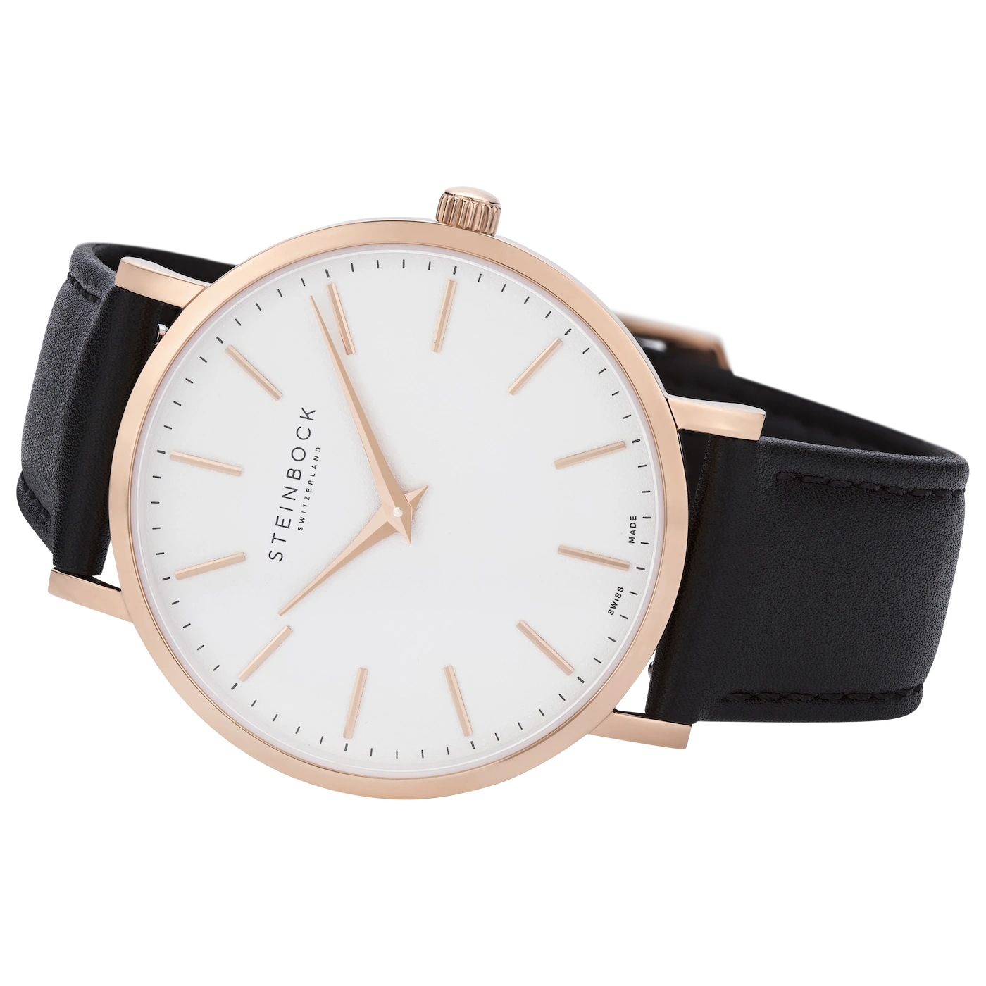The IBEX | Rose Gold Weiss Edition mit veganem Lederarmband (PETA zertifiziert)