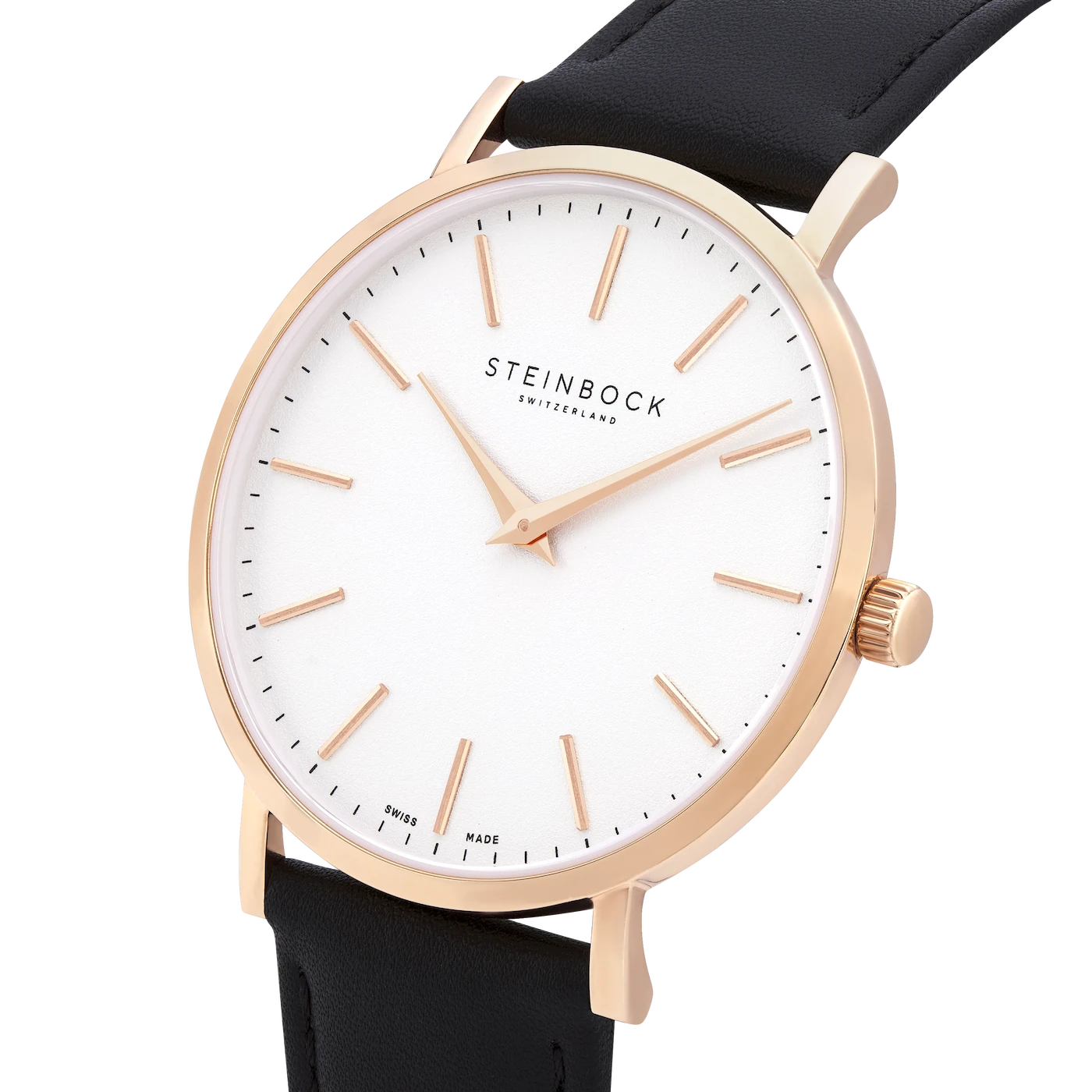 The IBEX | Rose Gold Weiss Edition mit veganem Lederarmband (PETA zertifiziert)