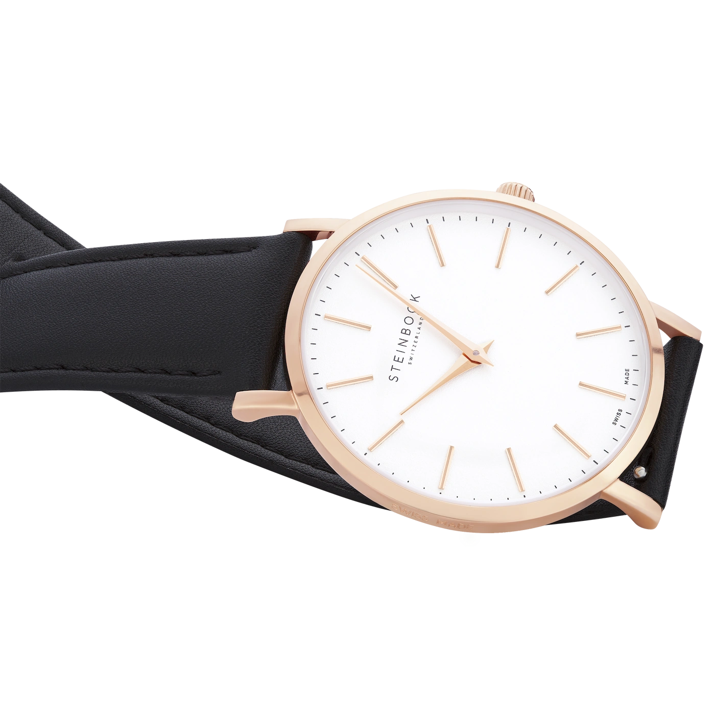 The IBEX | Rose Gold Weiss Edition mit veganem Lederarmband (PETA zertifiziert)