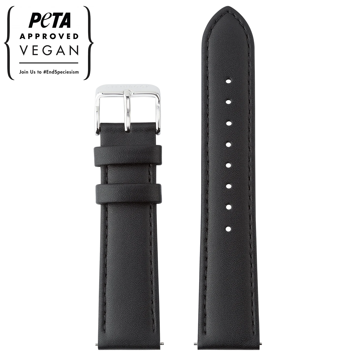 Veganes Lederarmband mit Silber Verschluss (PETA zertifiziert)