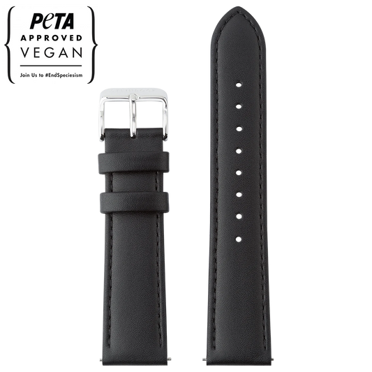 Veganes Lederarmband mit Silber Verschluss (PETA zertifiziert)