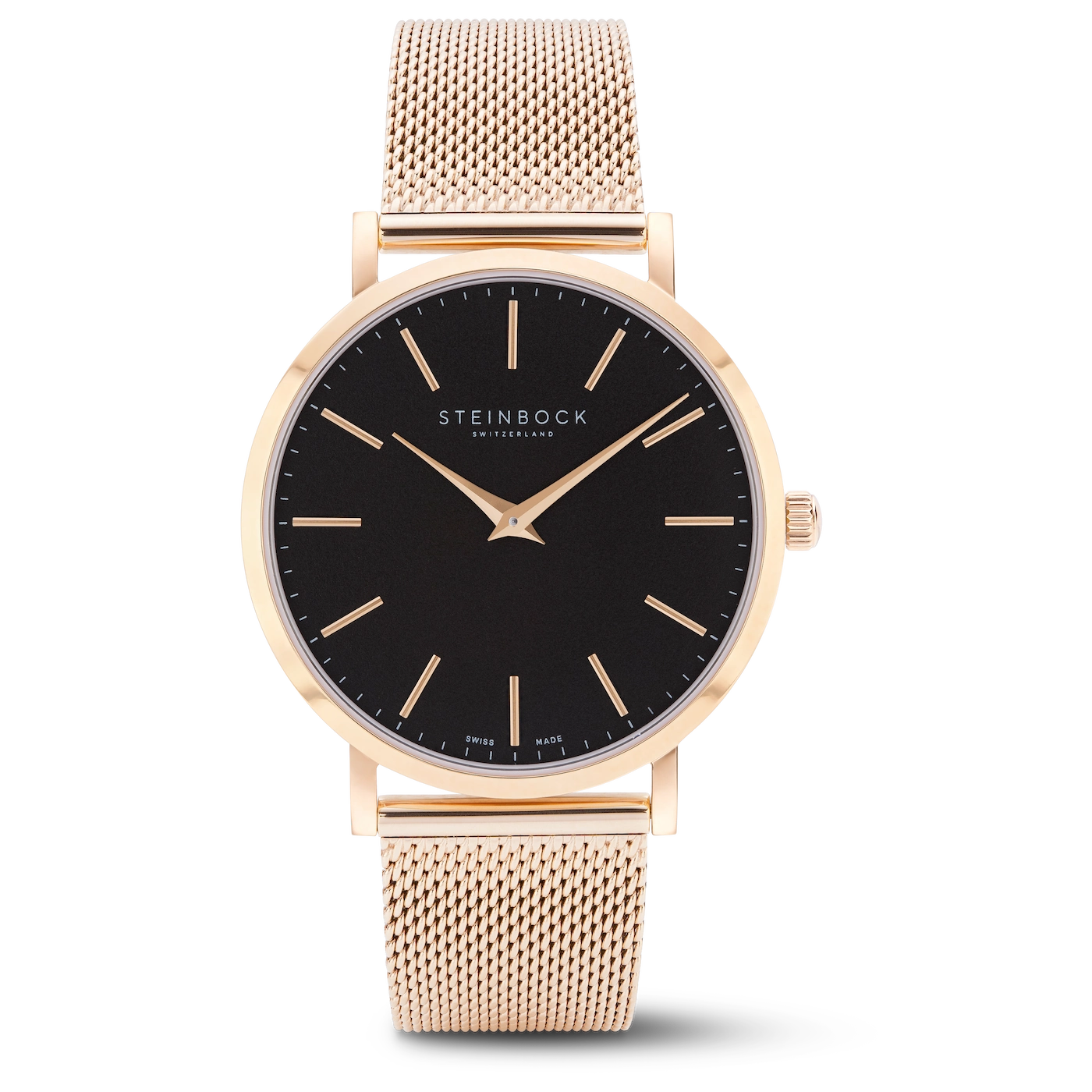 The IBEX | Rose Gold Schwarz Edition mit Edelstahl Armband
