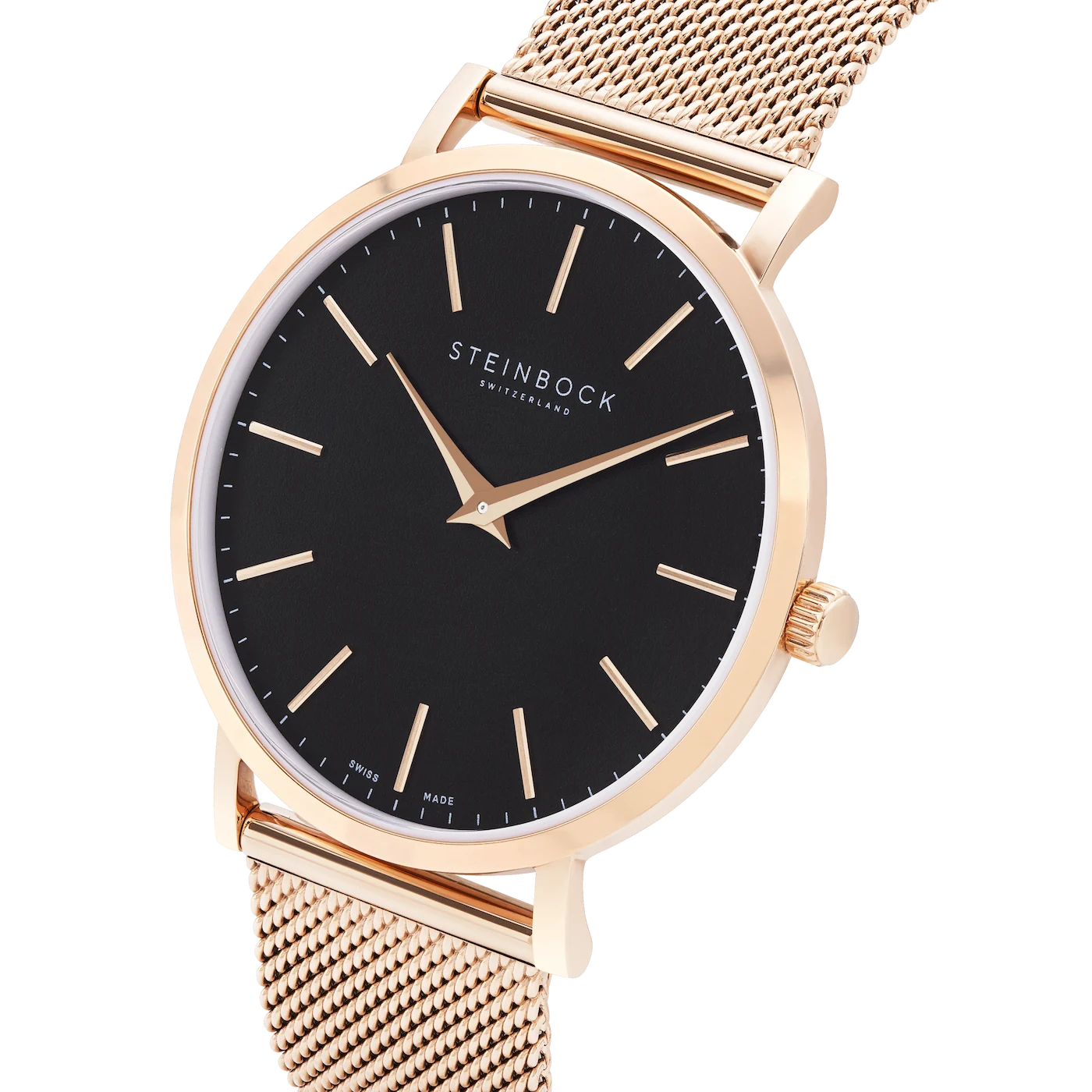 The IBEX | Rose Gold Schwarz Edition mit Edelstahl Armband