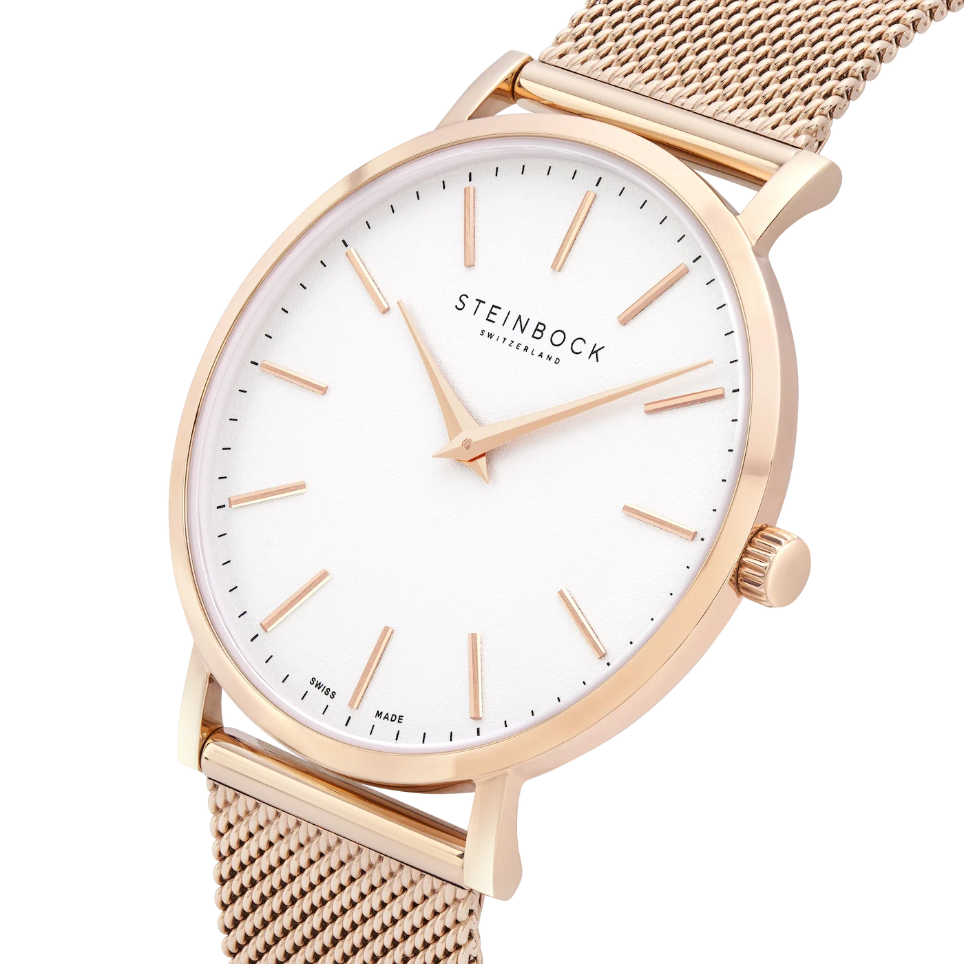 The IBEX | Rose Gold Weiss Edition mit Edelstahl Armband