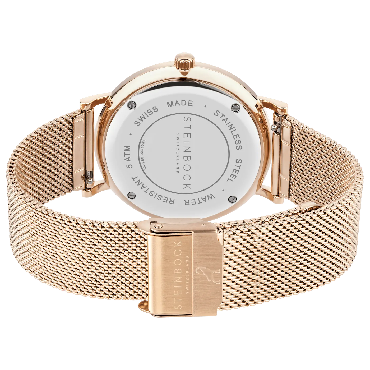 The IBEX | Rose Gold Weiss Edition mit Edelstahl Armband