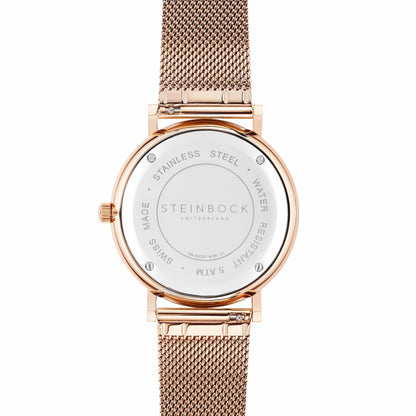The IBEX | Rose Gold Weiss Edition mit Edelstahl Armband