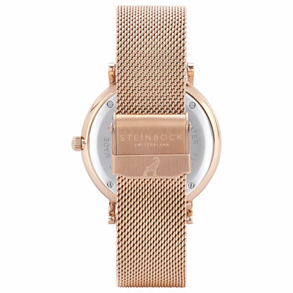 The IBEX | Rose Gold Weiss Edition mit Edelstahl Armband