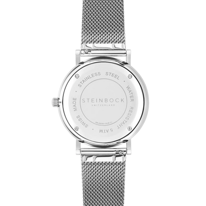 The IBEX | Silber Edition Weiss mit Edelstahl Armband