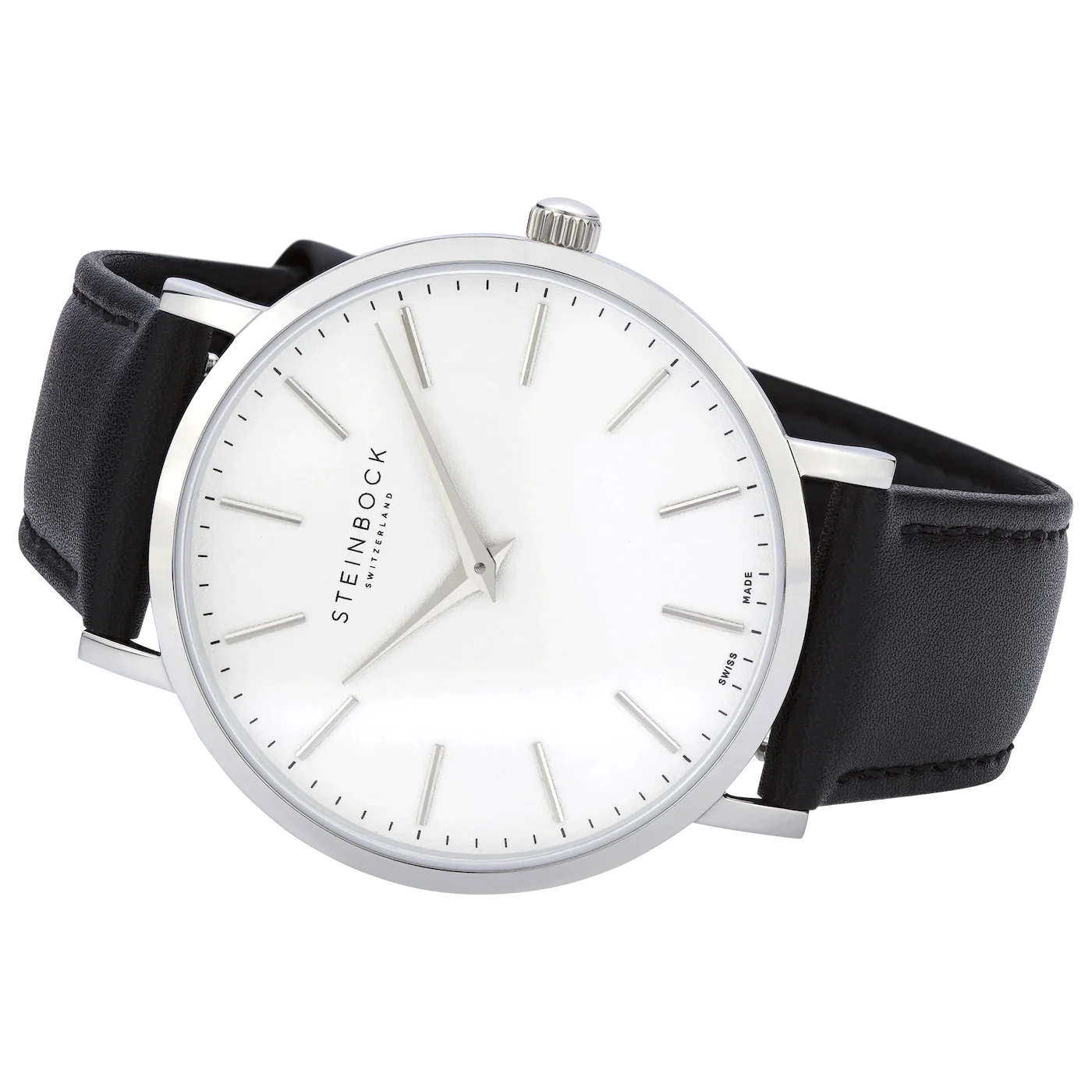 The IBEX | Silber Edition Weiss mit veganem Lederarmband (PETA zertifiziert)