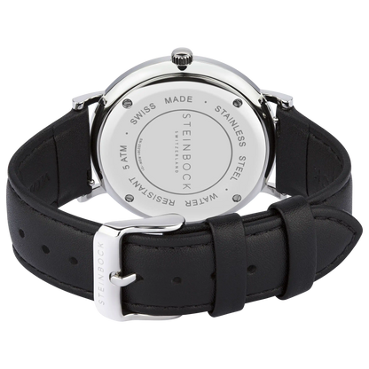The IBEX | Silber Edition Weiss mit veganem Lederarmband (PETA zertifiziert)
