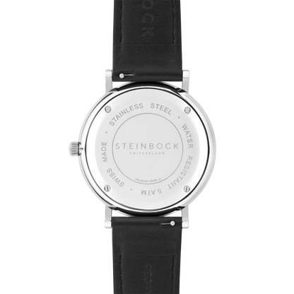 The IBEX | Silber Edition Weiss mit veganem Lederarmband (PETA zertifiziert)