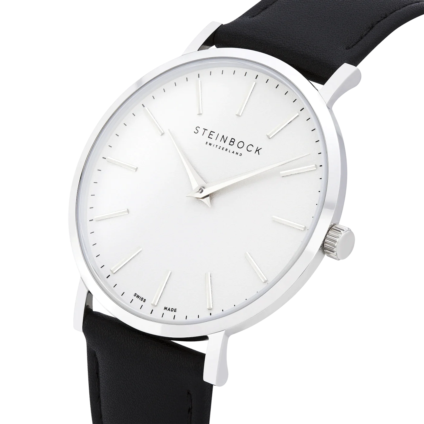The IBEX | Silber Edition Weiss mit veganem Lederarmband (PETA zertifiziert)